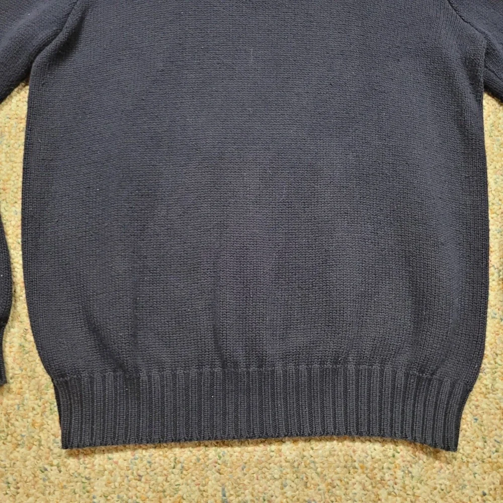 Polo Ralph Lauren Sweater Mens Medium Blue Knit Heavy Fisherman Cotton Pony Prep